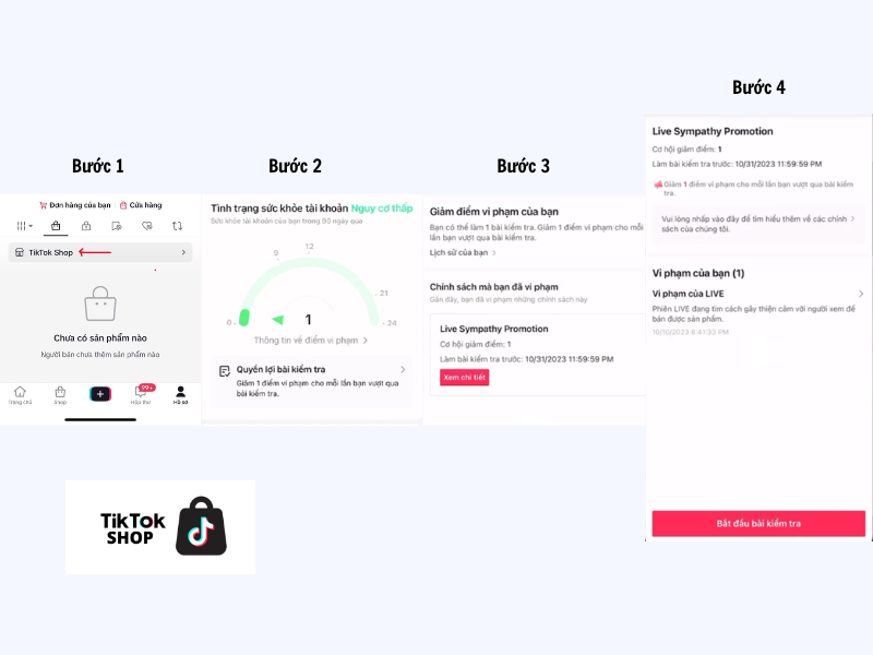 Những hành vi phổ biến dẫn đến điểm vi phạm TikTok Shop