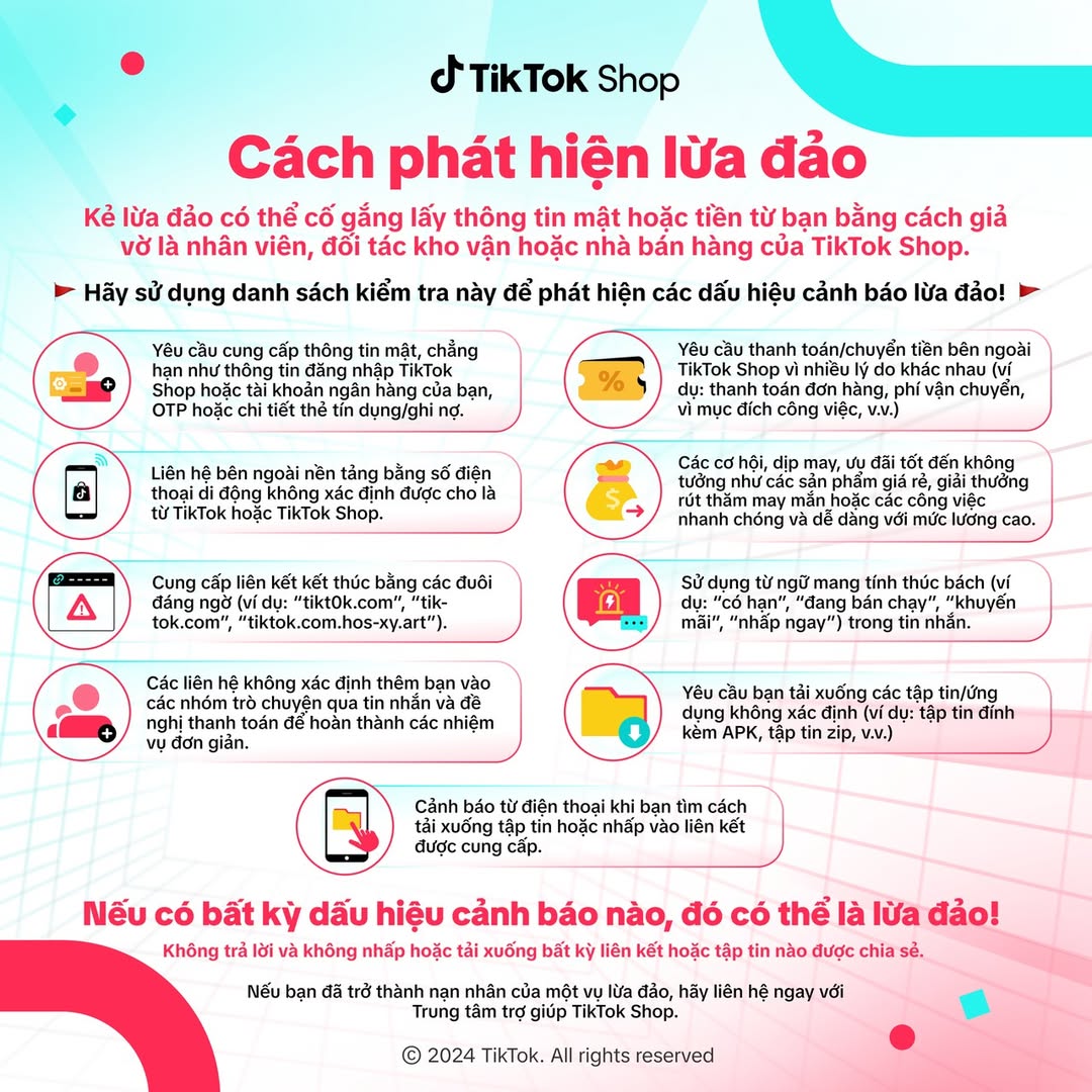 Dấu hiệu nhận biết lừa đảo TikTok Shop