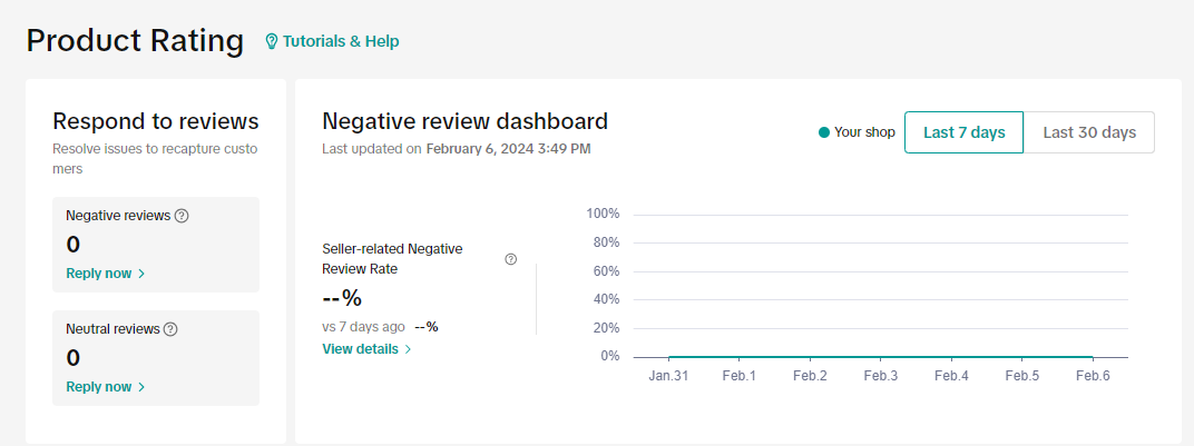 Cách kiểm tra hiệu suất tỷ lệ đánh giá tiêu cực trên TikTok Shop